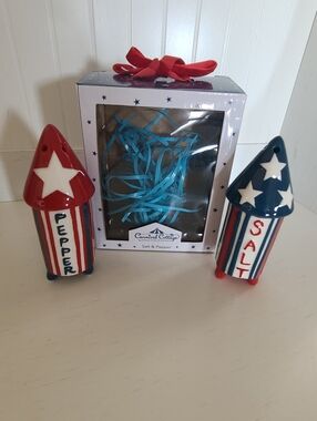 Carnival Cottage Red, White & Blue Fireworks Salt/Pepper Shakers